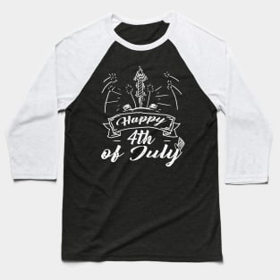 Fireworks 4th of July Design 2 Baseball T-Shirt